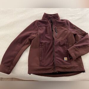 Burgundy Carhartt softshell zip jacket
